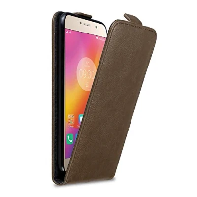 Abbildung von Cadorabo Hülle kompatibel mit Lenovo P2 Flip Design aus Premium Kunst Leder Klappbare Stoßfeste Magnetische Cover für Tasche in Braun