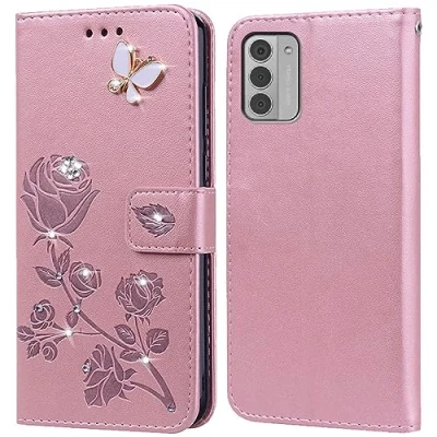 Abbildung von PKQTOP Hülle für Nokia G42 Handyhülle,Klappbar Tasche Case,Standfunktion,Kartenfach,Silikon Bumper,Stoßfeste Schutzhülle Cover
