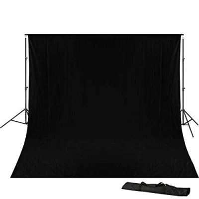 Abbildung von BRESSER BR D23 Hintergrundsystem + Hintergrundtstoff 3 x 4m Schwarz