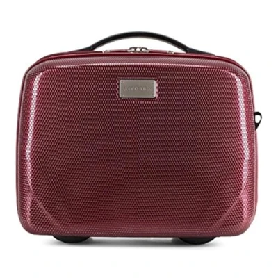 Abbildung von WITTCHEN PC Ultra Light Kosmetiktasche Kosmetikkoffer Kulturbeutel Beauty Case aus Polycarbonat Handgriff Schultergurt Elastische Band Größe XS Dunkelrot