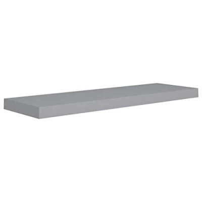 Abbildung von vidaXL Wandregal Schwebend Hängeregal Wandboard Bücherregal Regalbrett Schweberegal CD DVD Regal Wand Dekoregal Grau 80x23,5x3,8cm MDF