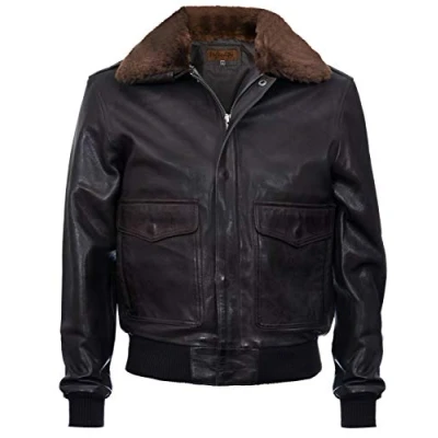 Abbildung von Infinity Leather Herren Air Force A2 USAF Braun Pilotenkombi Fliegerjacke Aus Echtem Leder M