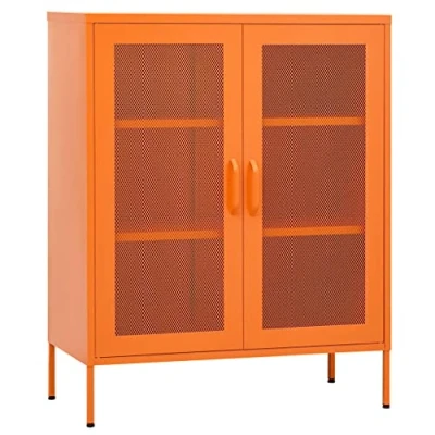 Abbildung von vidaXL Lagerschrank Sideboard Kommode Anrichte Stahlschrank Schrank Beistellschrank Mehrzweckschrank Bücherschrank Standschrank Orange 80x35x101,5cm Stahl