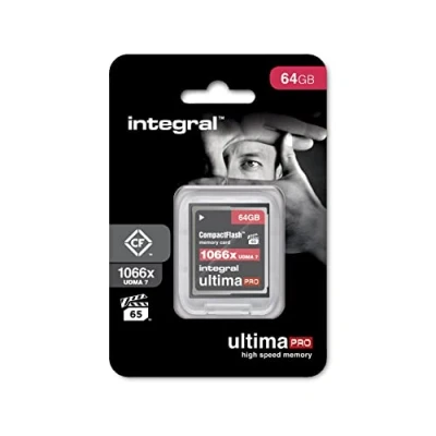 Abbildung von Integral 64GB Compact Flash Karte UDMA 7 1066x Speed VPG 65 160MB/s Lesen und 135MB/s Beschreiben Professionelle High Speicherkarte