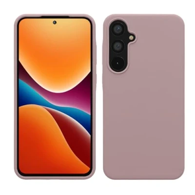 Abbildung von kwmobile Hülle kompatibel mit Samsung Galaxy A55 5G Silikon Handy Case Handyhülle weiche Oberfläche kabelloses Laden Nude Lilac