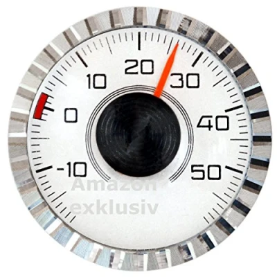 Abbildung von Original 1977 Bimetall Thermometer von HR mit Magnet und Halter Art. 2806
