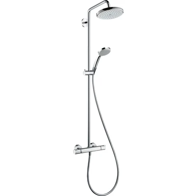Abbildung von hansgrohe Duschsystem &quot;Croma&quot;, (Komplett Set), 220cm, mit Thermostat, chrom