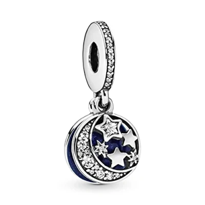 Abbildung von Pandora MOON BLUE SKY Charm, Damen, Größe: One Size, Sterling silver