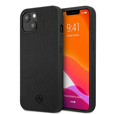 Abbildung von CG Mobile Mercedes Benz Handyhülle für iPhone 13 Zoll Schwarz Meshed Effekt, Ech