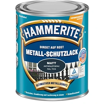 Abbildung von Hammerite  Metallschutzlack Anthrazitgrau matt / 22836, hochgradig Witterungsbeständig, Wasserabweisend