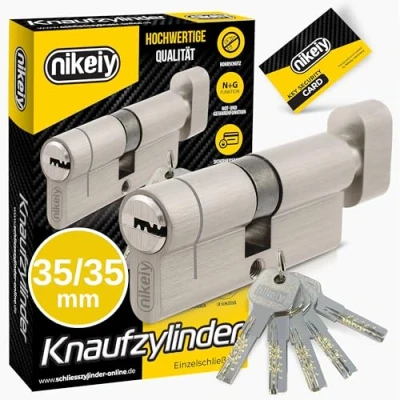 Abbildung von GERCAR Pro+ Knaufzylinder 35/35 mit Bohrschutz Schließzylinder Knauf Zylinderschloss Drehknauf Türschloss, Türzylinder 5 Schlüssel (extra lang) CodeCard 70 mm A:35 B:35 1 x