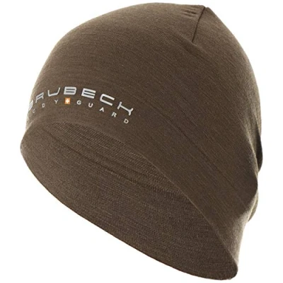 Abbildung von BRUBECK Outdoor Mütze Herren Winter Funktionsmütze atmungsaktiv Motorradfahren Ski Snowboard Skiing Skull Hat Helmet 48% Merinowolle Gr. L XL Khaki HM10180