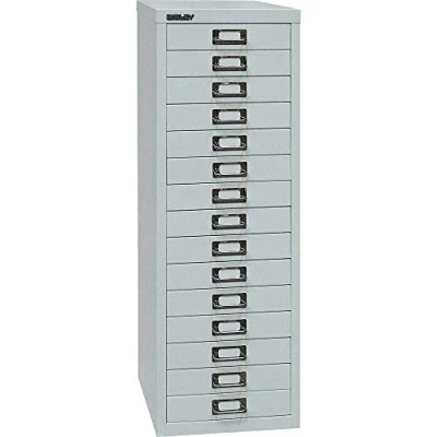 Abbildung von BISLEY MultiDrawer, 39er Serie, DIN A4, 15 Schubladen, Metall, 670 Kardinalrot, 38 x 27.9 86 cm
