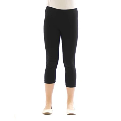 Abbildung von YESET Caprihose Kinder Mädchen Hose Leggings Capri 3/4 blickdicht Baumwolle Schwarz 14