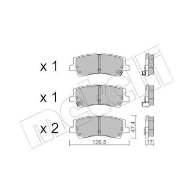 Abbildung von METELLI 22 1184 0 Bremsbelagsatz mit akustischer Verschleißwarnung FORD USA: Mustang Mk6 Coupe, Cabrio