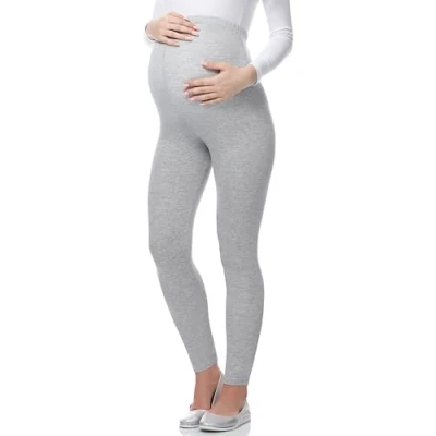 Abbildung von BE Mammy Lange Umstandsleggings aus Viskose Leggings Blickdicht Damen, Maternity Clothing, Ideal für die Schwangerschaft 02 (Melange, L)