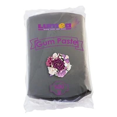 Abbildung von Dekozauber24 Profi Blütenpaste, 500g, essbar, 11 Farben, perfekt für Blumen, Blüten, Rüschen, feine Dekorationen, Zuckerpaste Tortendeko Fondant (Schwarz)