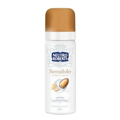 Abbildung von Neutro Roberts, Deospray für empfindliche Haut mit beruhigendem Hafer und Argan, ohne Aluminiumsalze, kein Alkohol, reinem Glycerinöl, Haut, dermatologisch getestet, 50 ml, 48h