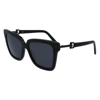 Abbildung von Ferragamo Damen SF1085S 001 Gläser SONNENBRILLEN Acetat Schwarz Grau Quadratisch Normal