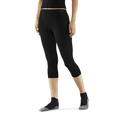 Abbildung von Falke Wooltech Light 3/4 Tights Functional Underwear FOR WARM TO COLD Conditions Leggings Strümpfe, Damen, Größe: XL, Black