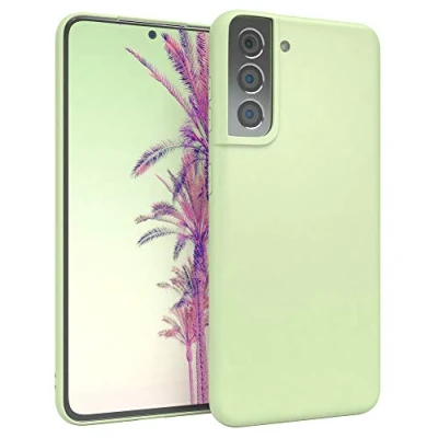 Abbildung von EAZY CASE Handyhülle Silikon mit Kameraschutz kompatibel Samsung Galaxy S21 5G in Pastell Grün, Ultra dünn, Slimcover, Silikonhülle, Hülle, Softcase, Backcover