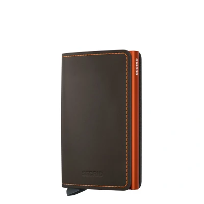 Abbildung von Secrid Slimwallet Matte Truffle &amp; Orange Kostenlose Gravur