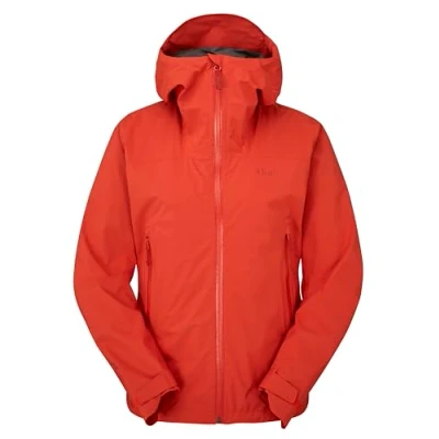 Abbildung von RAB Damen Downpour Light Jacket Leichte wasserdichte Kapuzenjacke für Wandern &amp; Trekking, Rote Grapefruit, M