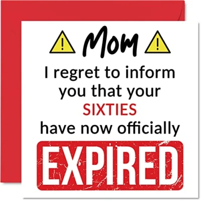 Abbildung von Lustige Geburtstagskarte zum 70. Geburtstag für Mama Your Sixties Have Expired Happy Birthday Karte Mutter, von Sohn, Tochter, 145 mm x mm, Scherz, Humor,