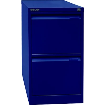 Abbildung von BISLEY Hängeregistraturschrank, einbahnig, DIN A4, 2 HR Schubladen, Metall, 639 Oxfordblau, 62.2 x 41.3 71.1 cm