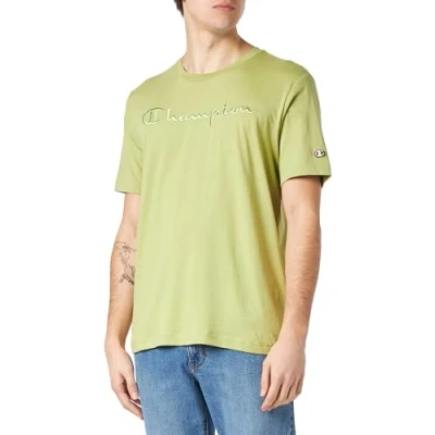 Abbildung von Champion Herren Legacy Icons Tonal Logo S/S Crewneck T Shirt, hellgrün, Small