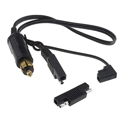 Abbildung von eMagTech Hella Powerlet 12 24 V DIN Stecker auf Adapter SAE Kabel 18 AWG Schnellentriegelung und Trennung kompatibel mit BMW Zigarettenanzünder Motorrad