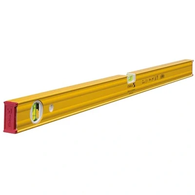 Abbildung von STABILA Wasserwaage Type 80 AS, 90 cm, verstärktes Alu Profil, 1 Horizontal Libelle, Vertikal integrierte Rutsch Stopper, Made in Germany, Gelb