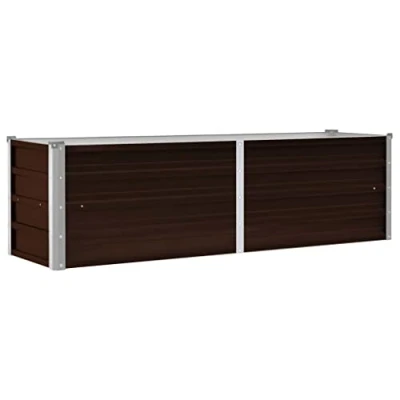 Abbildung von vidaXL Hochbeet, Garten Hochbeet Braun 160 x 40 45 cm Verzinkter Stahl