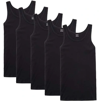 Abbildung von NUOZA Unterhemd Herren Tank Top 5er Pack Feinripp Muskelshirts Baumwolle alle Größen und Farben Schwarz,4XL