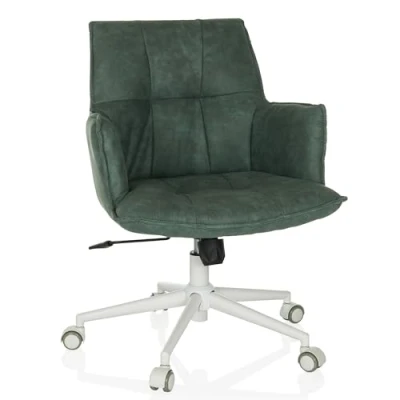 Abbildung von hjh LIVING Homeoffice Stuhl gepolstert SOLAO Life W Schreibtischstuhl Drehstuhl höhenverstellbar, Stoffbezug Mint Grün