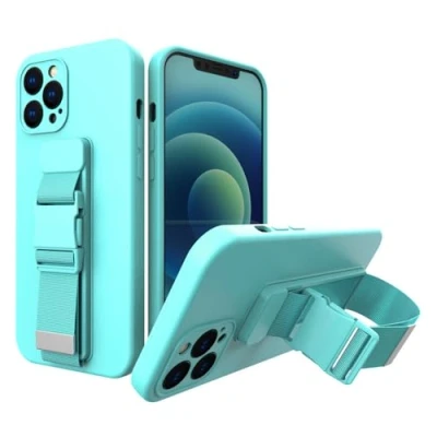 Abbildung von Rope Case Gel mit Lanyard Kettentasche iPhone 12 mini hellblau
