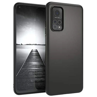 Abbildung von EAZY CASE Handyhülle Silikon mit Kameraschutz kompatibel Xiaomi Mi 10T (5G) / Pro in Schwarz Matt, Ultra dünn, Slimcover, Silikonhülle, Hülle, Softcase, Backcover