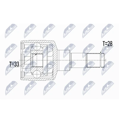 Abbildung von NTY NPW SU 018 Gelenksatz getriebeseitig SUZUKI: SX4 I Schrägheck, II S Cross