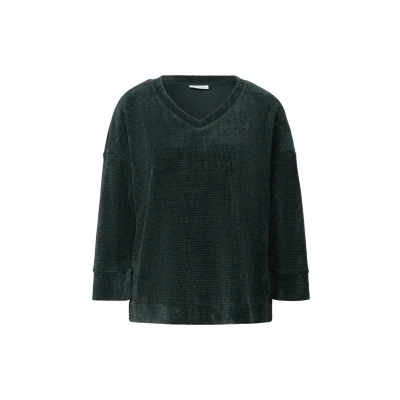 Abbildung von Street One Kuscheliges Vneck Strickpullover, Damen, Größe: 44, Grün