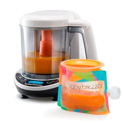 Abbildung von Baby Brezza Babynahrungszubereiter Food Maker Deluxe, 400,00 W, 3 in 1 Funktionalität plus wiederverwendbare Beutel