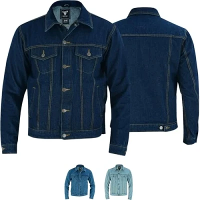 Abbildung von BULLDT Jeansjacke Motorradjacke Trucker Jacke 50 Dunkelblau