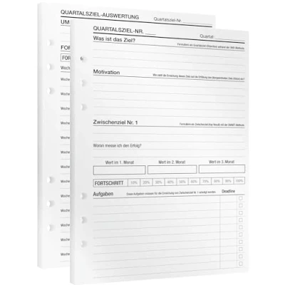 Abbildung von KOMPASS® Quartalsziele 30 DIN A5 Einlagen für Ringbuch Planer Ziele erreichen mit OKR Methode inkl. Aufgabenplanung &amp; Reflexion Kalender Tagesplaner, Monatsplaner Bullet Journal