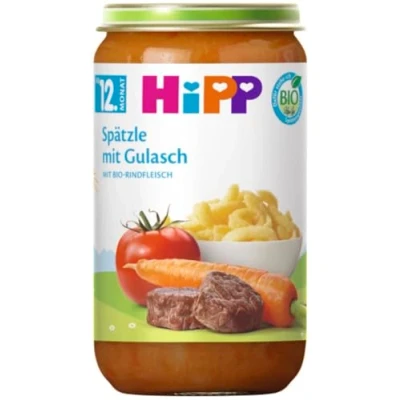 Abbildung von HiPP Bio Menüs ab 12. Monat Spätzle mit Gulasch, 250g, 6er Pack (6x250g)