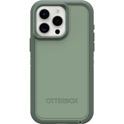 Abbildung von OtterBox Schutzhülle für iPhone 15 Pro Max (nur) Defender Series XT Smaragd Isle (Grün), Bildschirmlos, robust, rastet an MagSafe an, Befestigung mit Umhängeband