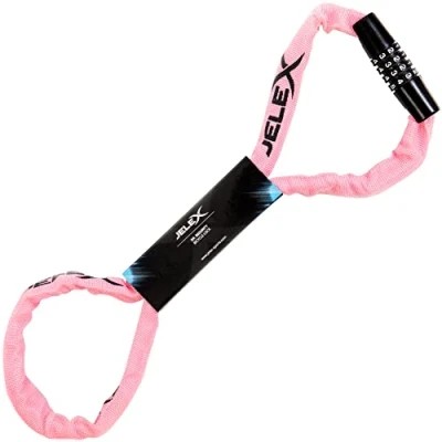 Abbildung von JELEX Dr.Security Fahrradschloss Anti Diebstahl Sicherung aus hochwertigem Stahl mit Textilmantel und 4 stelligem Zahlenschloss, personalisierbar. Für City Räder, MTB E Bike. Maße: 98 cm x 2,5