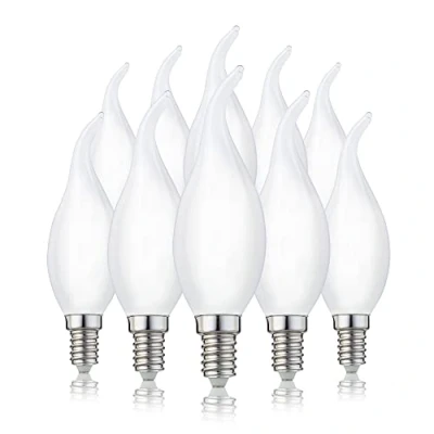 Abbildung von hellum LED Glühlampe, Kerzen Windstoß Glühbirne E14 warmweiß, 250 Lumen Windstoßkerze Leuchtmittel 2,5W entspricht 25 Watt Kerzenbirnen, 2700 Kelvin Warmweiß matt207408