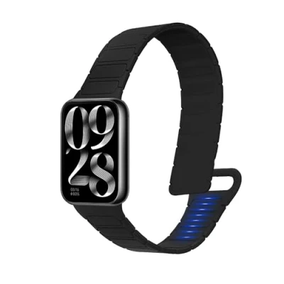 Abbildung von kwmobile Ersatzarmband kompatibel mit Xiaomi Smart Band 8 Pro/Smart 9 Pro Armband Fitnesstracker Silikon Magnetverschluss