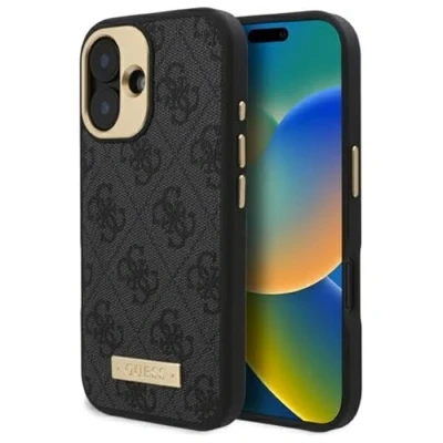Abbildung von CG Mobile Guess GUHMP16MU4GPRK Hülle für iPhone 16 Plus 6.7&quot; Schwarz hardcase 4G Logo Plate