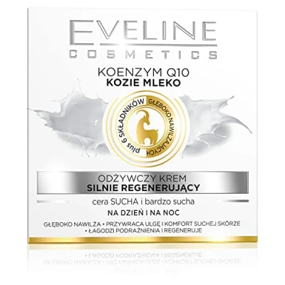 Abbildung von Eveline Cosmetics Regenerierende und Nährende Creme mit Coenzym Q10 Intensive Feuchtigkeitspflege für Trockene Sehr Haut, Tag/Nacht, 50ml
