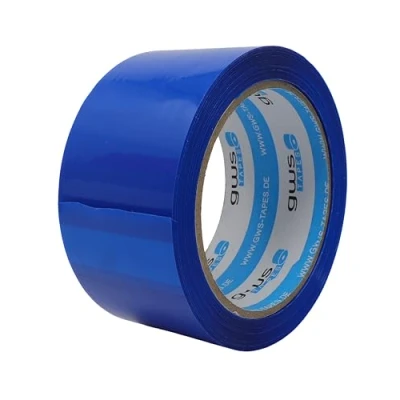 Abbildung von gws Paketklebeband 2 Rollen blau Geräuscharmes Universalklebeband zum Verpacken von Paketen Hohe Klebekraft Profi Qualität 66 m Länge 50 mm Breite